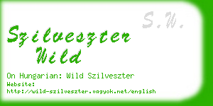 szilveszter wild business card